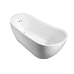 Golden Acrylic Oval Bathtub White Color, Size 170x80 cm