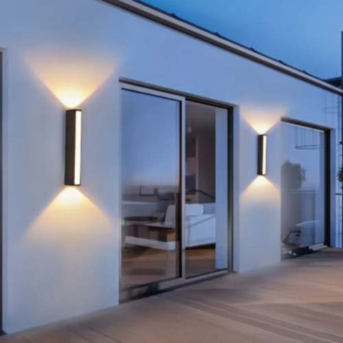 Outdoor Wall-Mounted LED Lighting Unit 12 Watt 22x6 cm Black | Matkel Store