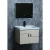 Ceramic Marble Top Single basin washbasin with Wooden Cabinet and Mirrors, Size 80 cm, Wooden Color 