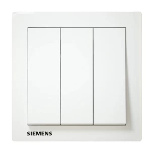 مفتاح اضاءة ثلاثي دركسيون 10 امبير 86×86 مم، ابيض، 250 فولت | Siemens (Delta Relfa)