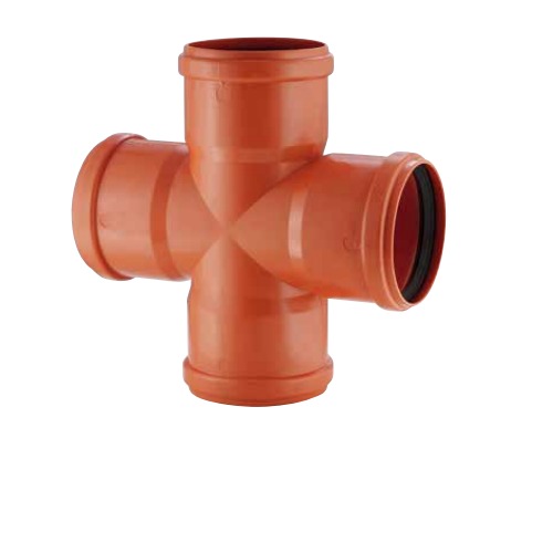 Tee Cross UPVC Chanal Size 110 mm Orange Color | Chanal Company for investments