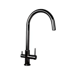 Brass Kitchen Mixer with Water Outlet for Filter, Shiny Titanium Color, Dimensions 40.4× 22.72 × 13  cm, 15 Bar Pressure