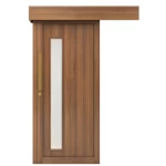 باب سحاب خشب عصري بريميوم، لون بني فاتح، مقاس 110×265 سم، سمك 6 سم، موديل GD05