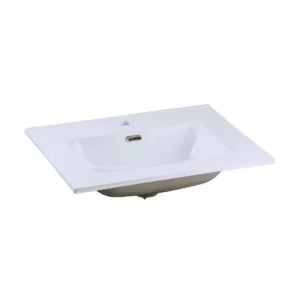 Porcelain Edge Basin With Cabinet Mizo Model Size 63×48.5×21 cm, White Color | Abyat Company
