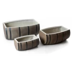 Fiberglass concrete plant pot, dimensions 60x43x27 cm, brown