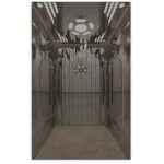 Electric Elevator with Machine Room, 1250 kg Capacity, 1.6 m/s Speed, with Rosa Marble Flooring and Decorative P24 Ceiling
