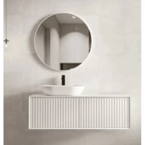 Ceramic Washbasin with Wooden Cabinet Marble Top 50×120 cm, White | Al Muhaidib Sanitary and Ceramic