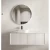 Ceramic with Wooden Cabinet Marble Top Bathroom washbasin, White Color, Size 50×120 cm