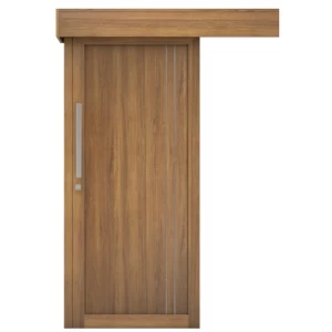 Premium Modern Solid Wood Sliding Door 110×265 cm, Thick 6 cm, Dark Beige | Model M02