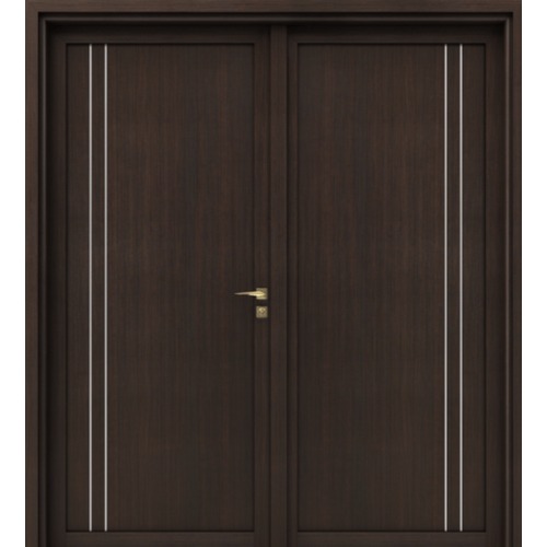 Elegant Design Premium Double Wood Door, 220 × 235 cm, Dark Brown | YT-05273247