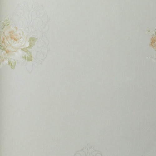 Floral Wallpaper 15.6m x 106cm Yellow on Green on Gray | Luxury line