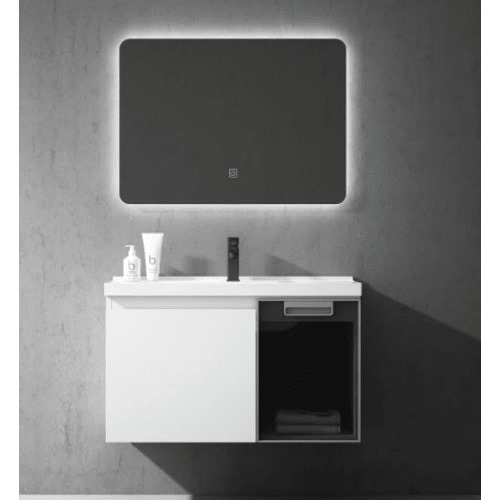 PVC Bathroom Washbasin 80 cm, Ceramic Basin, White Color | Al Muhaidib Sanitary and Ceramic