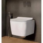 Wall Hung WC White Size 18 cm, Square Modern European Design 