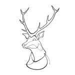 لوحة زخرفية غزال معدني، لون أسود، عرض 44 سم، ارتفاع 60 سم