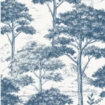 ورق جداري مشجر بلجيكي مقاس 10 م× 0.53 م، لون ازرق فاتح، موديل ميزون