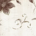 ورق حائط ورود طول 10م، عرض 53سم، لون بني على ابيض وبيج