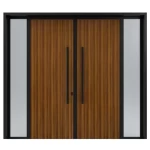 باب خارجي ألمنيوم ضد الصدأ، لون أسود مع بني، رقم المنتج 96