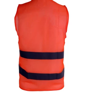 Lightweight Safety Vest XXL, Orange Color, Velcro & Reflective Strip, 1 kg | Muedda Store