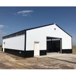 Steel Awning for Hangars with PVC Roof, Square Columns, Height 1.5 meter, Panel Width 2 meters