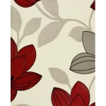Floral wall covering beige and red color, length 10 m, width 0.53 m, model 20595