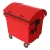 Plastic Waste Container with Curved Lid Red Color Capacity 1100 Liter Size 1.37×1.06×1.46 meter