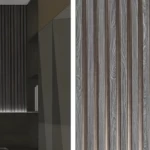 تكسيات خشب داخلية لون رمادي و بني، عرض 20 سم، سماكة 120 ملم