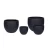 Small Round Black Fiberglass Planter size 24.5x29x29 cm