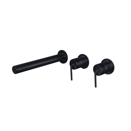 Hidden Wall Mounted Washbasin Mixer 3 Holes Depth 4.85x1 cm Matte Black | Hatch Company