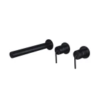 Hidden Wall Mounted Washbasin Mixer 3 Holes Depth 4.85x1 cm, Matte Black Color