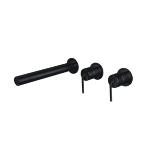 Hidden Wall Mounted Washbasin Mixer 3 Holes Depth 4.85x1 cm Matte Black | Hatch Company