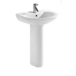 Ceramic Wash Basin with Full Base Size 45x52x83 cm, White Color
