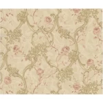 ورق جدران ايطالي، لون بيج، تصميم ورود، مقاس 10 م×0.73 م، موديل 81160