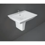 مغسلة نصف قاعدة، إرتفاع 13 سم، مقاس 58×47 سم، أبيض | راك للخزف