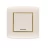 Electrical light switch 1 gang 2 way with LED 20 Amp Omnia Alfanar Size 7×7 cm Color Gold with Gold Ring