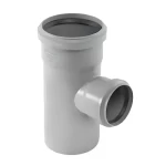 UPVC Plastic 87.5° Reduced Tee Diameter 200 mm, Length 370 mm, Grey Color | Cosmoplast factory