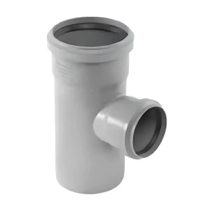 UPVC Plastic 87.5° Reduced Tee Diameter 200 mm, Length 370 mm, Grey Color | Cosmoplast factory