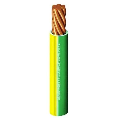 50mm Single Wire 450/750V Stranded Copper PVC Insulated Yellow/Green | Al Fanar