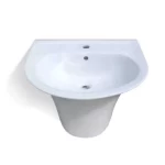 White Ceramic Wall Mounted Hand Washbasin, Size 38.5x50x56 cm