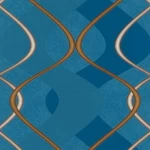 Decorative Wall Paper Venice Collection, Size 5 m², Blue With Brown Color, Product Code 18-5770