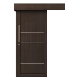 باب سحاب بريميوم خشب صلب 110× 265 سم، سمك 6 سم، بني غامق | M01