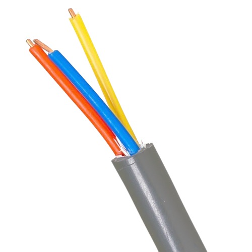 كابل 3 خطوط 4 مم² نحاس مصمت 300/500 فولت PVC 85°C لون رمادي 50 متر | السعودية للكابلات