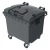 Plastic Waste Bin with Double Lid Dark Gray Color Capacity 1100 Liter Size 1.37×1.07×1.33 meter