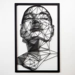 لوحة ديكور معدنية، لون اسود، مقاس 70×45 سم