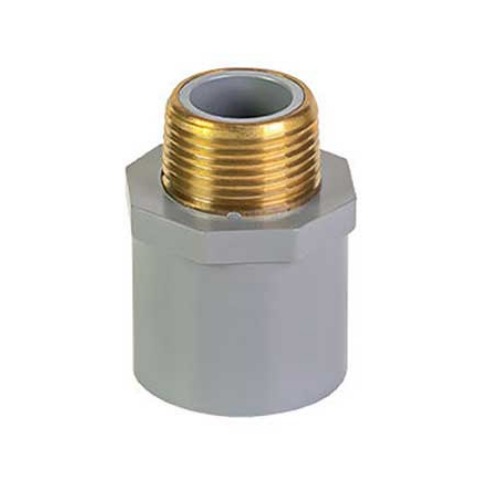 محول ذكر (SLIP X MPT) PVC جدول 80 مقاس ¾ × ¾ إنش قطر خارجي 35.9 مم لون رمادي | مجموعة شركات الجودة الصناعية
