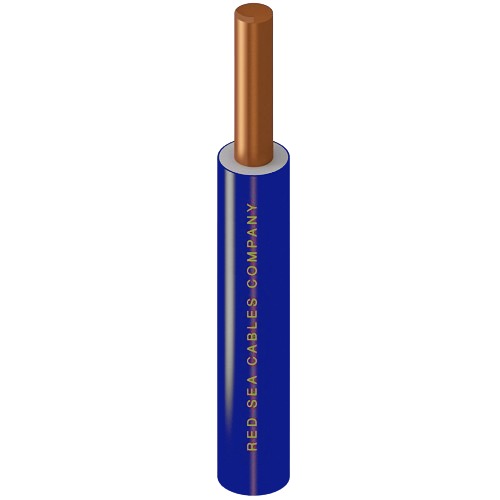 لفة سلك كهرباء 4 مم NYA 450/750V، موصل نحاس مصمت، عزل PVC 90°C، أزرق، طول 100 ياردة | كابلات البحر الأحمر