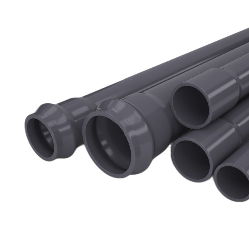 UPVC Pipes 10 Bar Pressure 125 mm OD 4.8 mm Thickness Gray | Al Watania for Industries