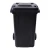 High-Density Polyethylene Plastic Waste Bin, Dimensions 54x44.5x90 cm, Capacity 120 Liters, Black Color, Model GPVIP
