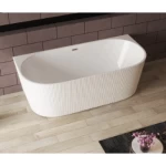 Acrylic Bathroom Bathtub Length 170 cm, Width 75 cm, White Striped Color