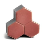 Interlock floor tiles, dimensions 16x16 cm, thickness 8 cm, Delta design, light red color | Al Wasd Industrial