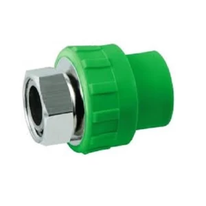 PPR Plastic Coupling with Union 25 mm x 1 inch, Green | Cosmoplast